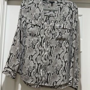 Express Monochrome Snake Print Top